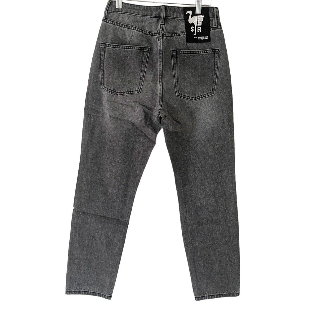 NWT Free People x Sandrine Rose Black Destroyed Rain Straight Leg Jeans Size 26 - Picture 2 of 8